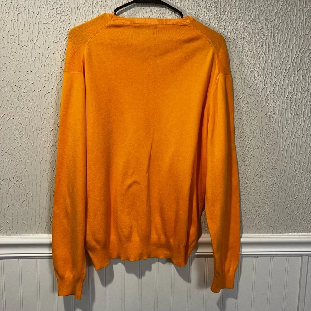 Polo by Ralph Lauren Orange V-Neck Cotton Sweater size large